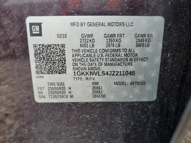2018 GMC Acadia All Terrain VIN: 1GKKNVLS4JZ211045 Lot: 61707734