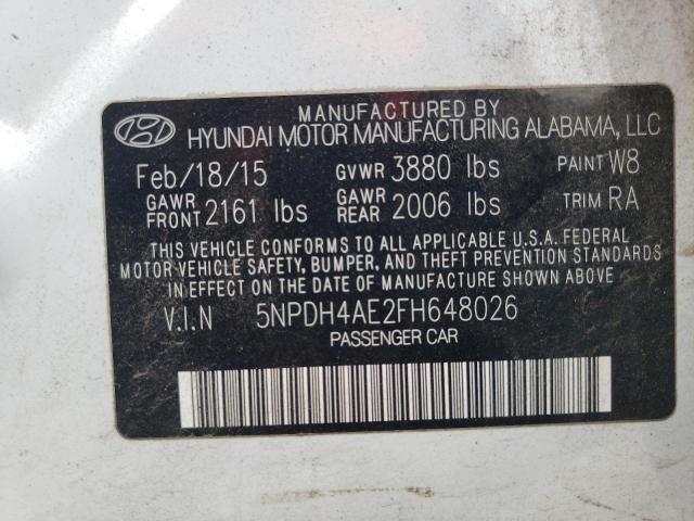 2015 HYUNDAI ELANTRA SE - 5NPDH4AE2FH648026
