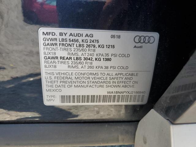 VIN WA1BNAFYXJ2186840 2018 Audi Q5, Premium Plus no.14