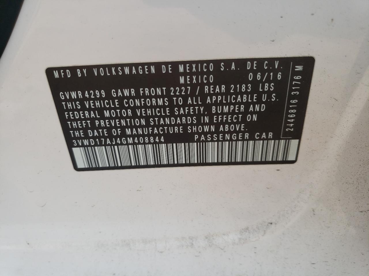 3VWD17AJ4GM408844 2016 Volkswagen Jetta Sport