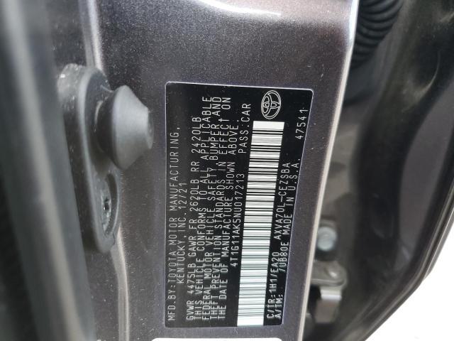 VIN 4T1G11AK5NU017213 2022 Toyota Camry, SE no.12