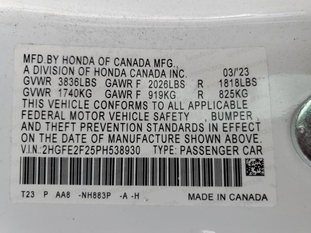 2HGFE2F25PH538930 2023 Honda Civic Lx