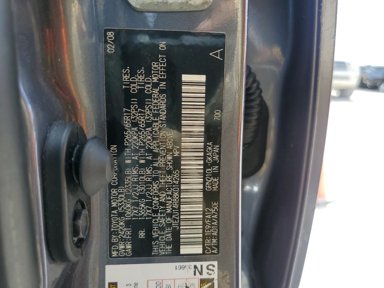 JTEZU14R88K014265 2008 Toyota 4Runner Sr5