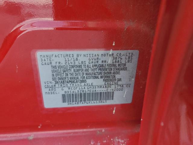 2019 Nissan Sentra S VIN: 3N1AB7AP6KL613865 Lot: 62920284