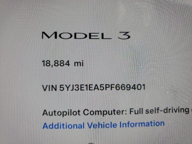 VIN 5YJ3E1EA5PF669401 2023 Tesla MODEL 3 no.9