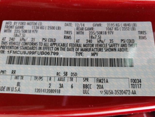 2015 FORD ESCAPE TIT - 1FMCU9J99FUB06799