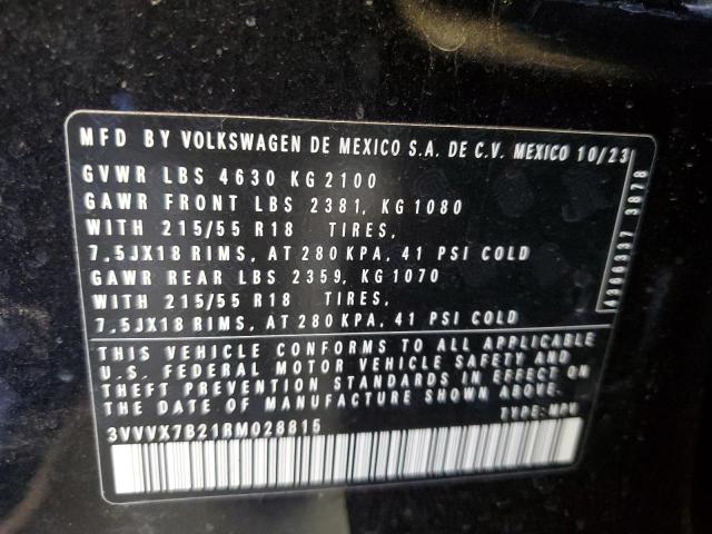 2024 Volkswagen Taos Se VIN: 3VVVX7B21RM028815 Lot: 59484124