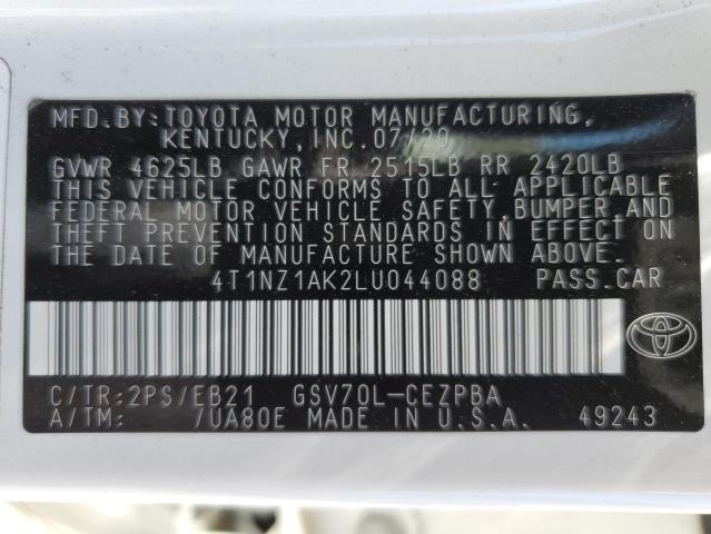 VIN 4T1NZ1AK2LU044088 2020 Toyota Camry, Trd no.12