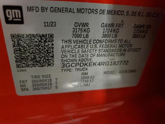 VIN 3GCPDKEK4RG182772 2024 Chevrolet Silverado 1500... no.12