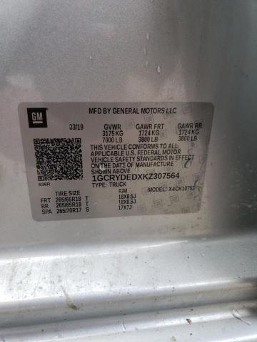 2019 CHEVROLET SILVERADO - 1GCRYDEDXKZ307564