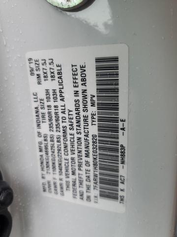 2019 HONDA CRV 7FARW1H80KE032820