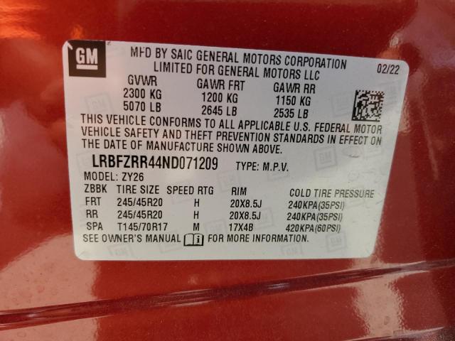 2022 Buick Envision Avenir VIN: LRBFZRR44ND071209 Lot: 62889894