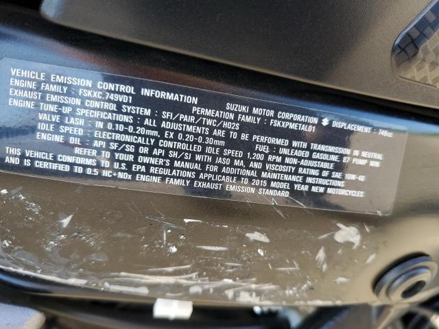 2015 SUZUKI GSX-S750 JS1GR7NA2F2101434