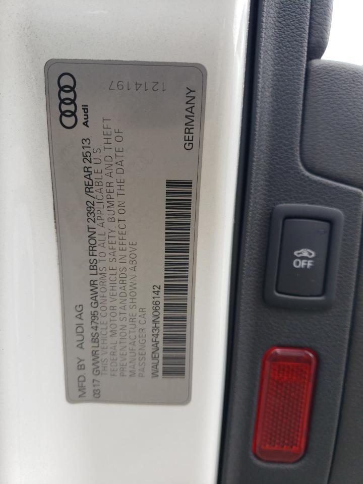 WAUENAF43HN066142 2017 Audi A4 Premium Plus