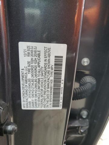 2022 HONDA PILOT TOUR - 5FNYF5H60NB011435