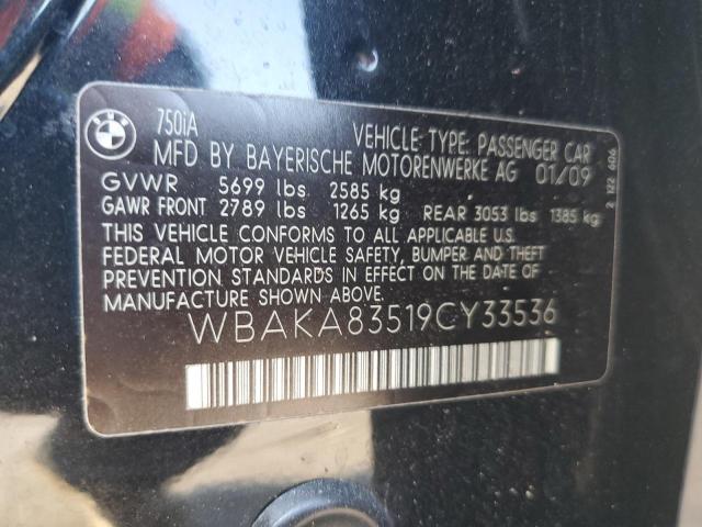 WBAKA83519CY33536 2009 BMW 750 I