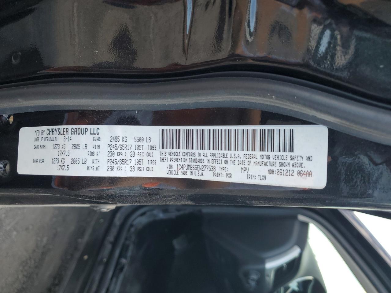 1C4PJMBS5EW277538 2014 Jeep Cherokee Trailhawk