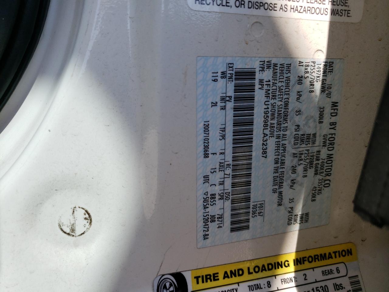 1FMFU19598LA32387 2008 Ford Expedition Limited