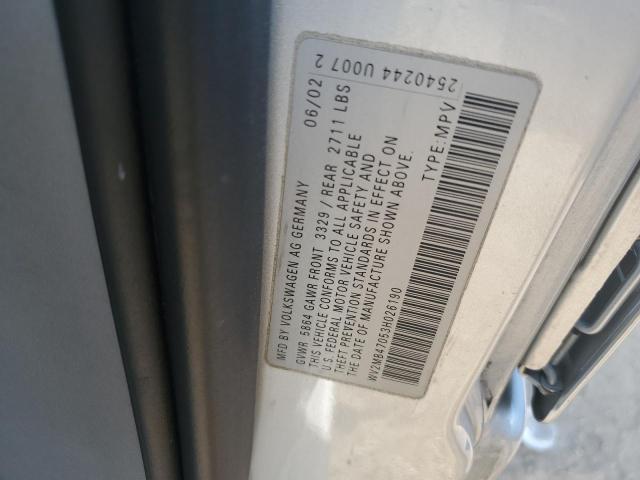 2003 Volkswagen Eurovan Mv VIN: WV2MB47053H026190 Lot: 62293714