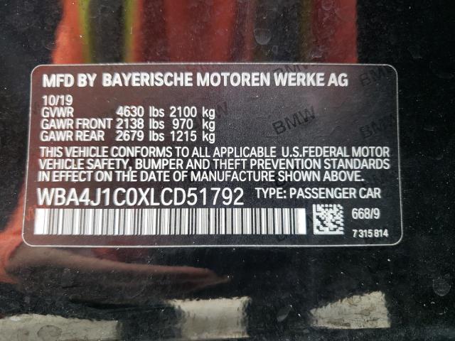 VIN WBA4J1C0XLCD51792 2020 BMW 4 Series, 430I Gran ... no.13