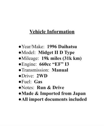 1996 Daihatsu All Models VIN: K100P003694 Lot: 63364824