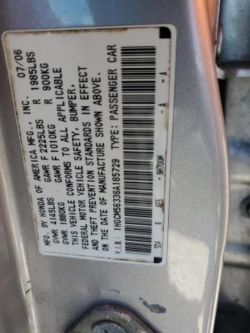 2006 Honda Accord Se VIN: 1HGCM56336A185729 Lot: 61547094