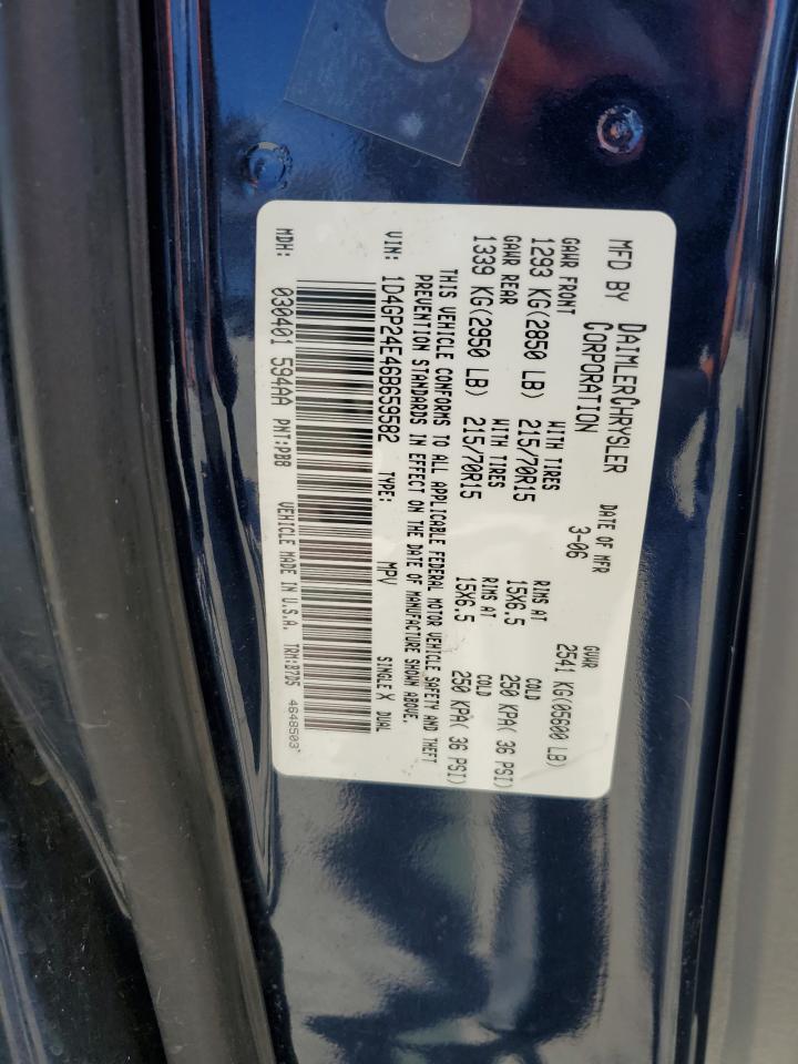 1D4GP24E46B659582 2006 Dodge Grand Caravan Se