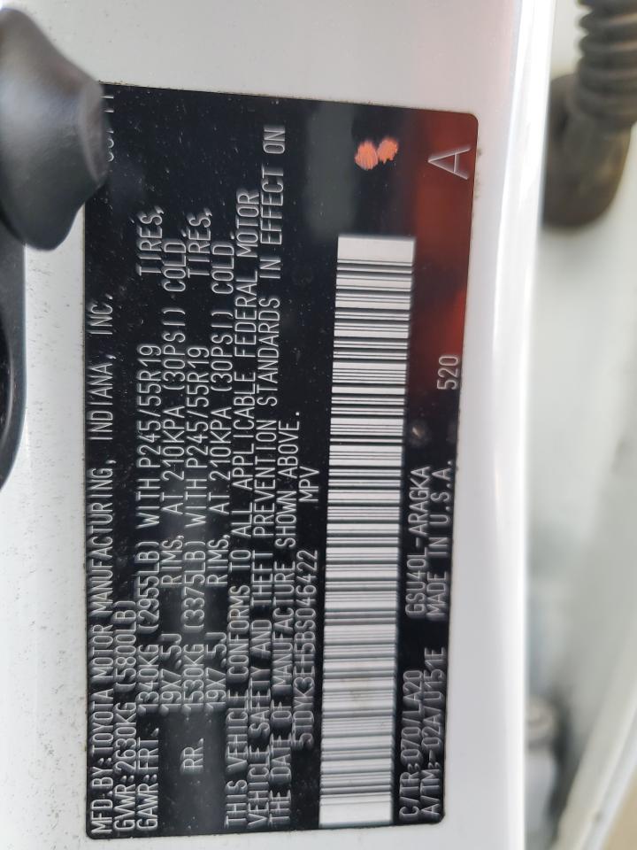 5TDYK3EH5BS046422 2011 Toyota Highlander Limited