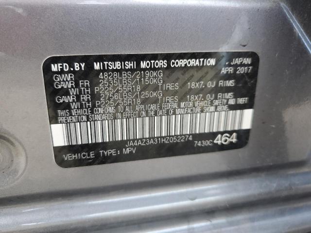 2017 Mitsubishi Outlander Se VIN: JA4AZ3A31HZ052274 Lot: 61943224