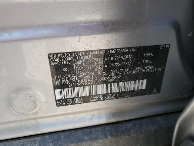 2019 TOYOTA RAV4 LE - 2T3G1RFV1KW056577