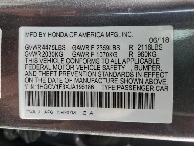 VIN 1HGCV1F3XJA195186 2018 Honda Accord, Sport no.13