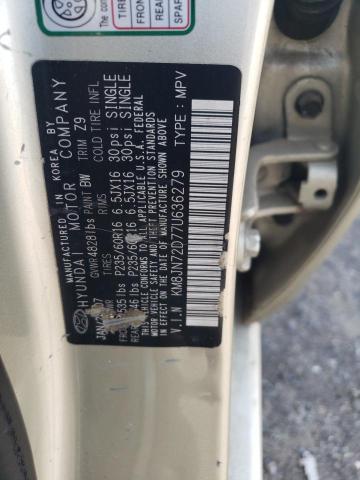 2007 Hyundai Tucson Se VIN: KM8JN72D77U636279 Lot: 61972844