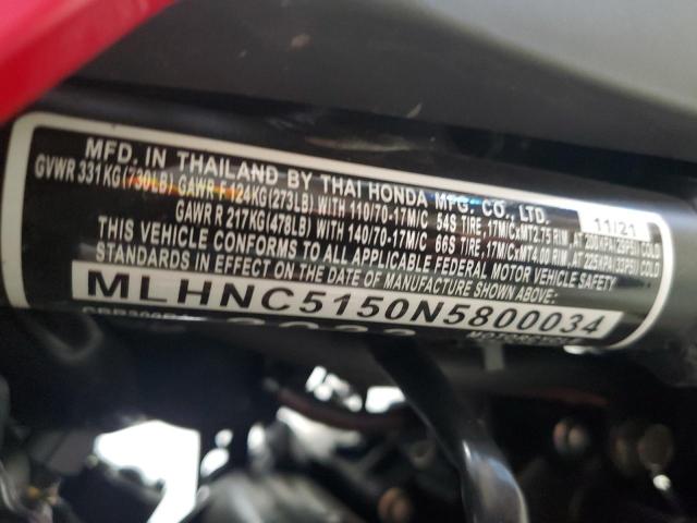 2022 HONDA CBR300 RA MLHNC5150N5800034