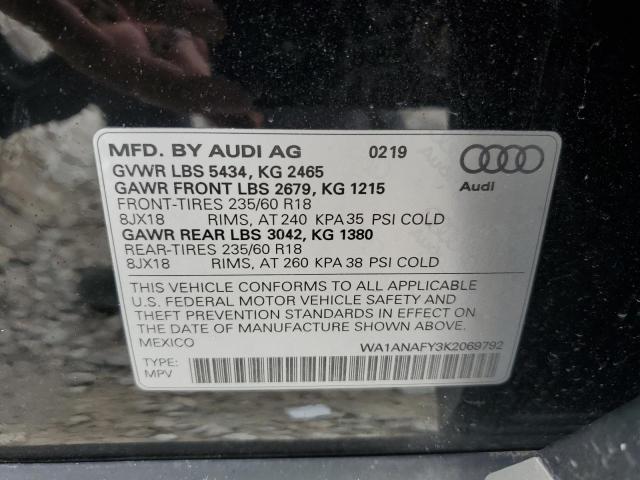 VIN WA1ANAFY3K2069792 2019 Audi Q5, Premium no.13