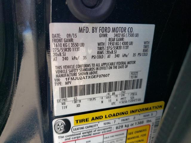 2016 Ford Expedition Limited VIN: 1FMJU2ATXGEF07607 Lot: 57199674