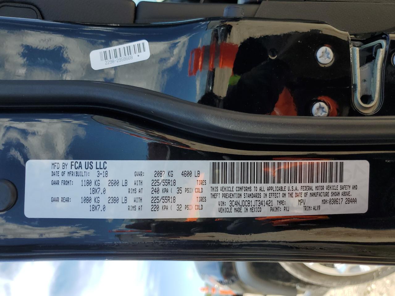 3C4NJDCB1JT341421 2018 Jeep Compass Limited