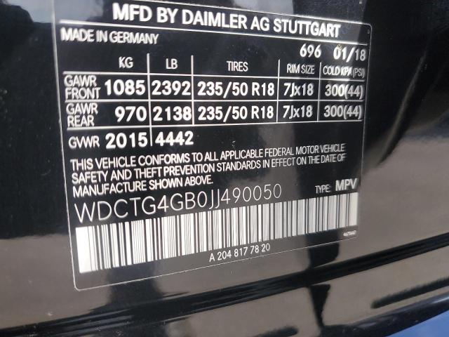 VIN WDCTG4GB0JJ490050 2018 Mercedes-Benz GLA-Class,... no.13