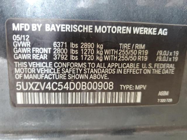 VIN 5UXZV4C54D0B00908 2013 BMW X5, Xdrive35I no.13