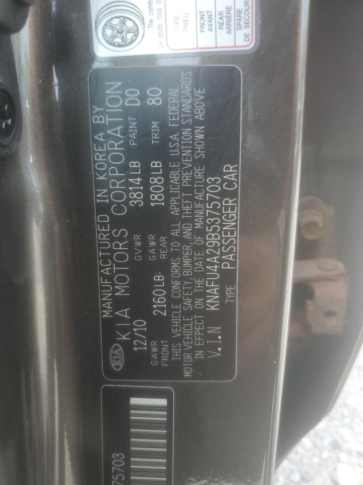 KNAFU4A29B5375703 2011 Kia Forte Ex