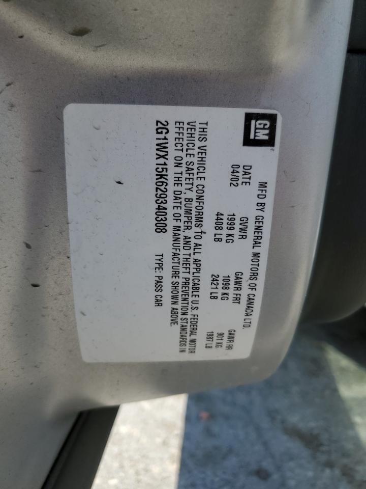 2G1WX15K629340308 2002 Chevrolet Monte Carlo Ss