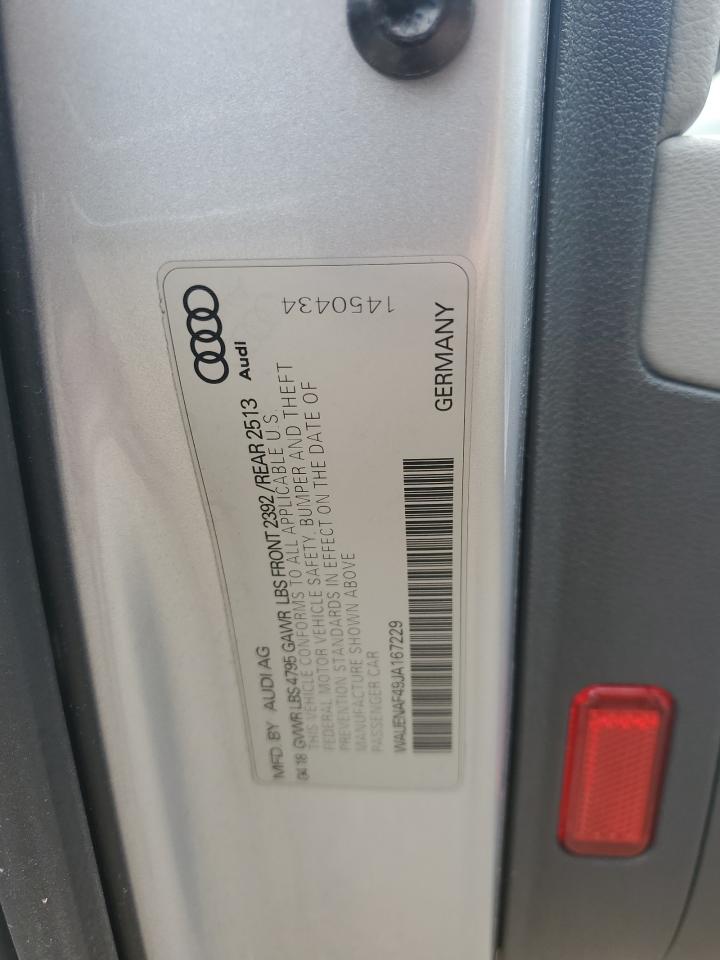 WAUENAF49JA167229 2018 Audi A4 Premium Plus