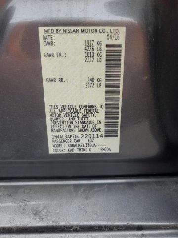 2016 NISSAN ALTIMA 2.5 - 1N4AL3AP7GC220114
