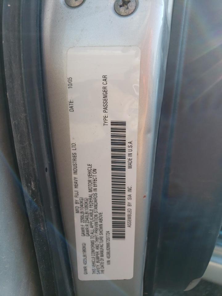 4S3BL626667207724 2006 Subaru Legacy 2.5I Limited