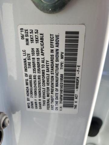 2019 HONDA CR-V EXL - 7FARW1H81KE019588