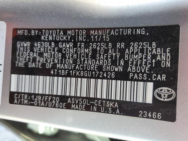 VIN 4T1BF1FK8GU172426 2016 Toyota Camry, LE no.13