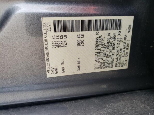 2022 NISSAN MAXIMA SV - 1N4AA6CV3NC502136