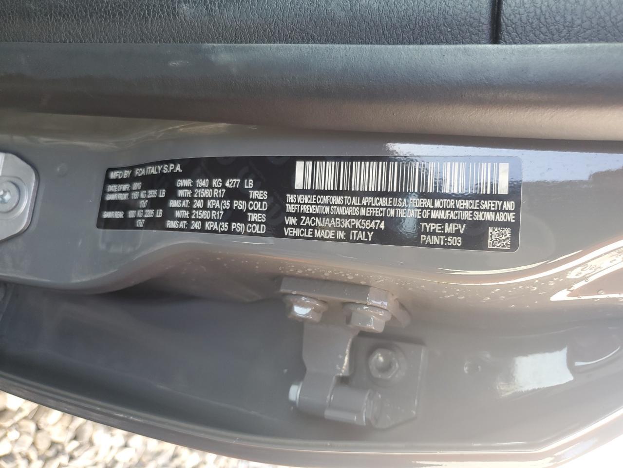 ZACNJAAB3KPK56474 2019 Jeep Renegade Sport