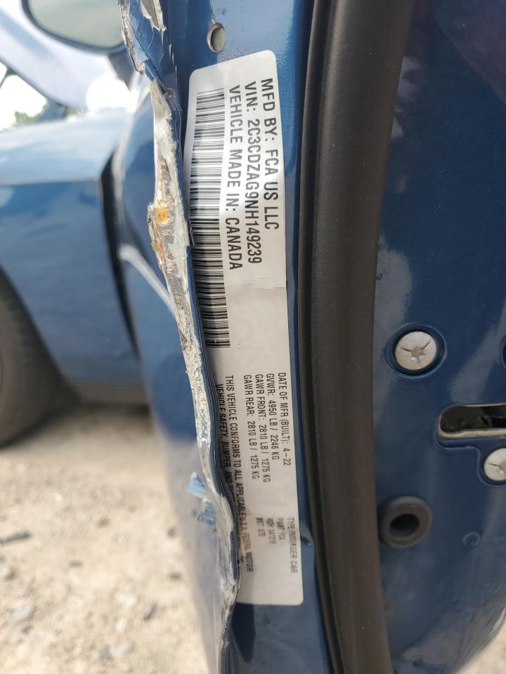 2C3CDZAG9NH149239 2022 Dodge Challenger Sxt