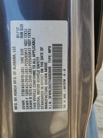 2017 HONDA ODYSSEY LX 5FNRL5H27HB003699