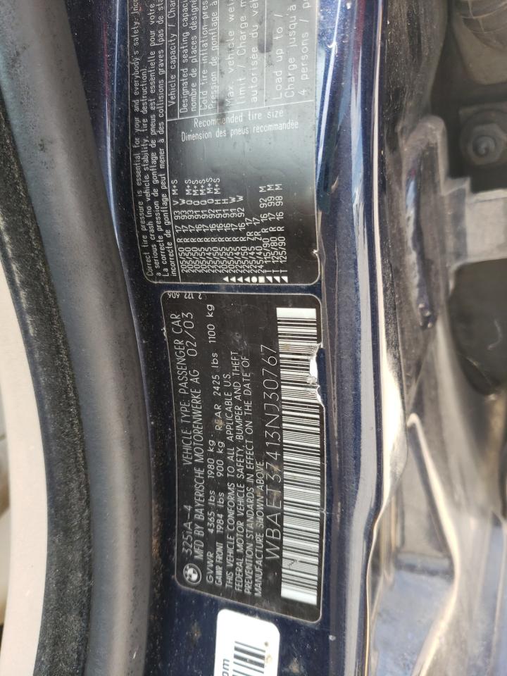 WBAET37413NJ30767 2003 BMW 325 I